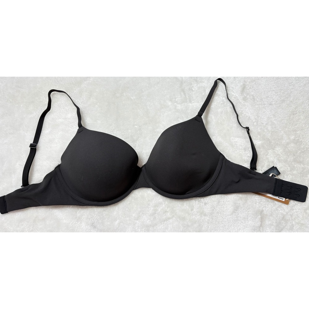 SKIMS‎ Fits Everybody T-Shirt Bra Onyx Black Underwire BA-DEM-9221 NWT 32DD